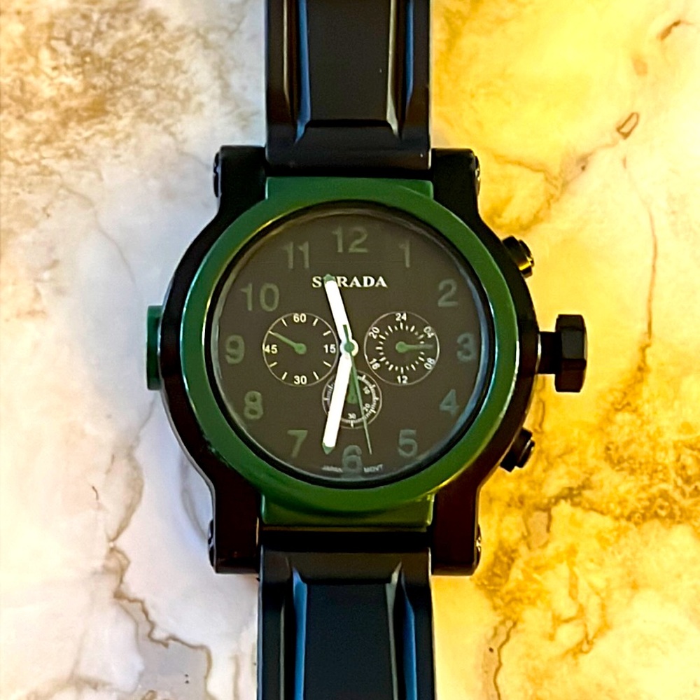 Green & Black Sports Watch